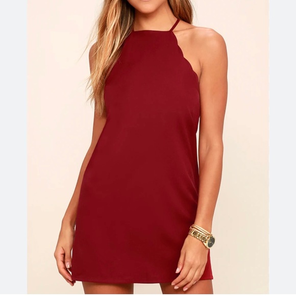 Lulus Endlessly Endearing wine red mini dress - Picture 2 of 8